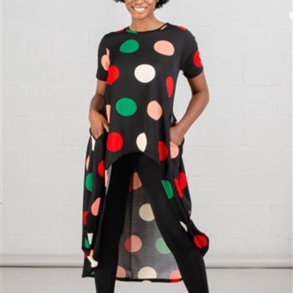 Polka Dot High Low Dress Top